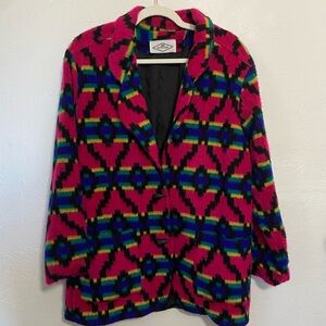 Vintage DWSF Aztec Blazer Vibrant Multicolor Jacket
